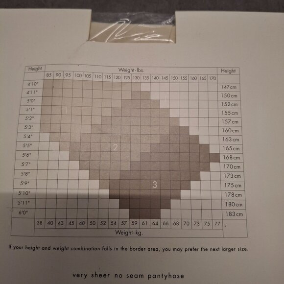 NIP Vintage Calvin Klein Very Sheer No Seam Pantyhose  528 Size 1 Ecru 1995 - Picture 4 of 5